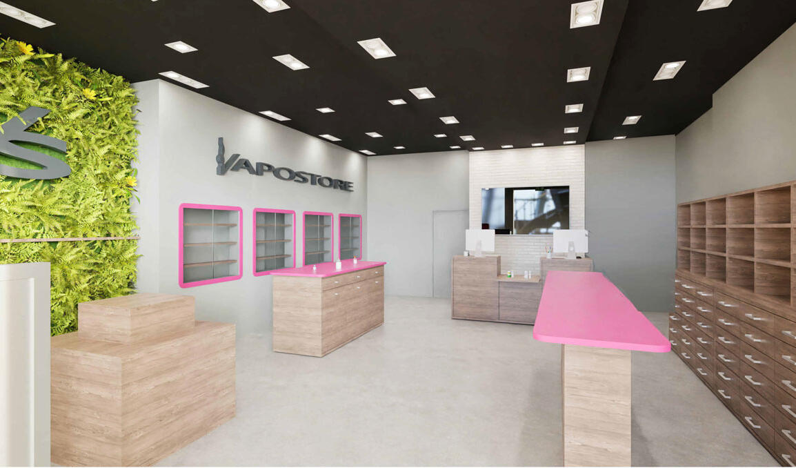 Perspective d'ambiance, aménagement Vapostore Bobigny